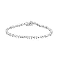 LADIES BRACELET 1.00CT ROUND DIAMOND 14K WHITE GOLD (SI QUALITY)