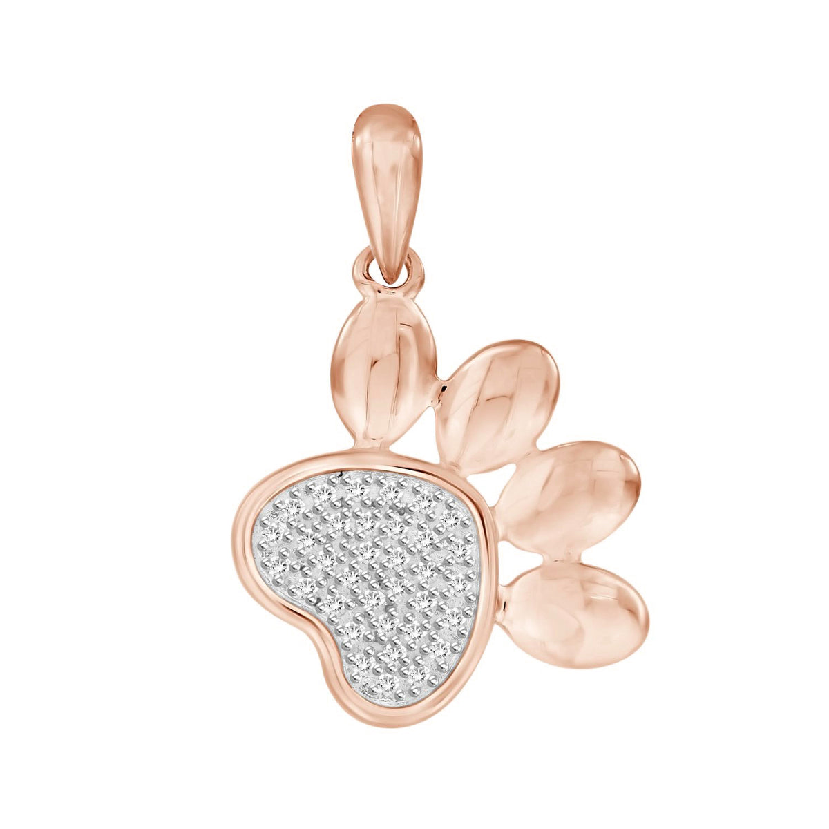 LADIES PENDANT 0.10CT ROUND DIAMOND 10K ROSE GOLD