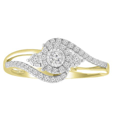 LADIES RING 0.25CT ROUND DIAMOND 10K YELLOW GOLD