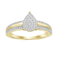 LADIES RING 0.33CT ROUND DIAMOND 10K YELLOW GOLD