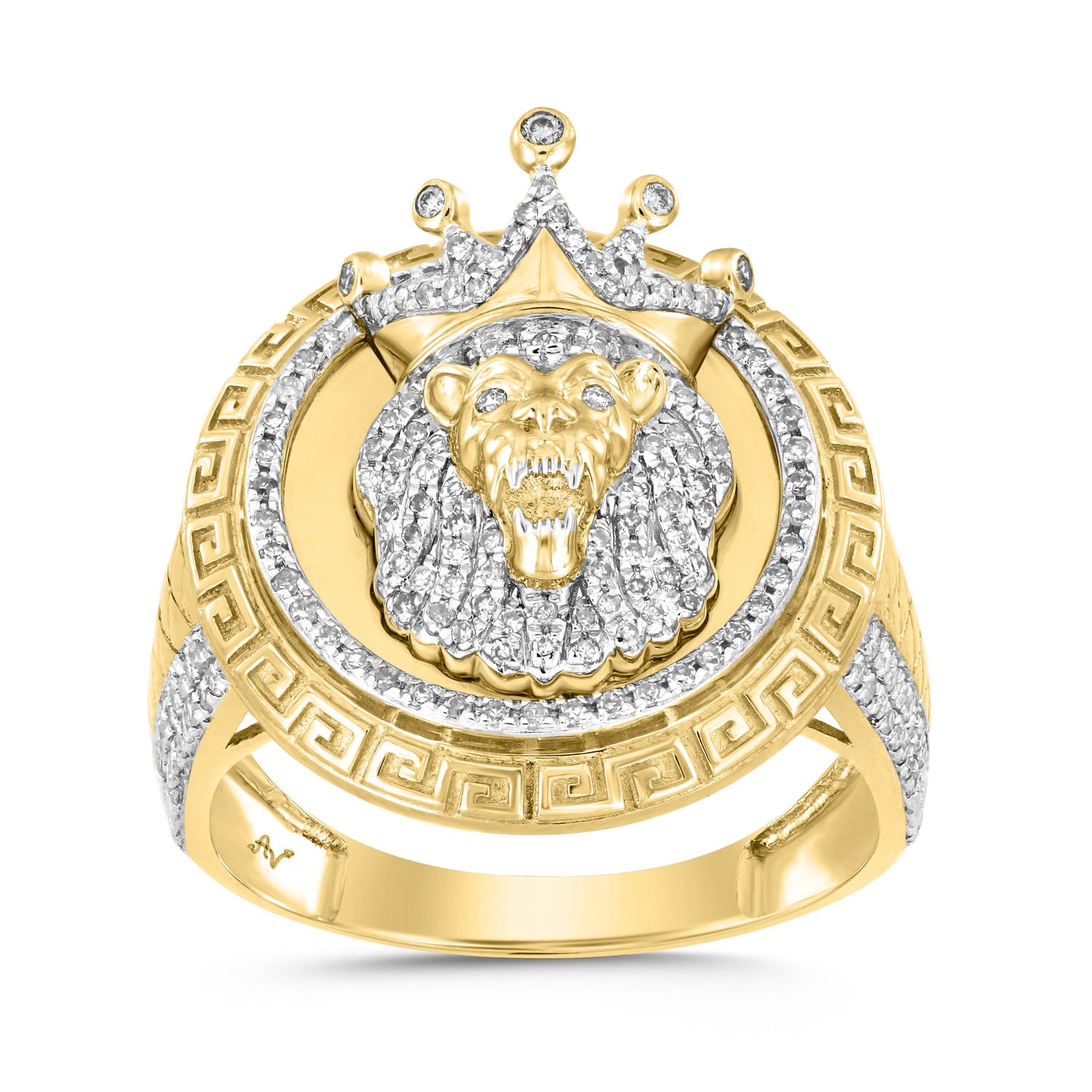 MEN'S RING 0.50CT ROUND DIAMOND 10K YELLOW GOLD