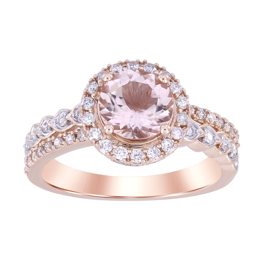 LADIES RING 1.70CT ROUND DIAMOND 10K ROSE GOLD