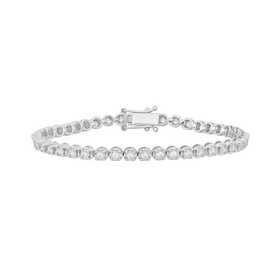 LADIES BRACELET 2.00CT ROUND DIAMOND 14K WHITE GOLD