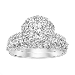 LADIES BRIDAL SET 1.75CT ROUND DIAMOND 14K WHITE GOLD (SI QUALITY)