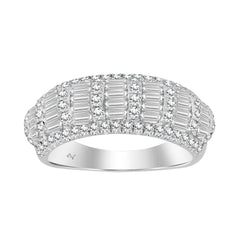 LADIES BAND 1.25CT ROUND/BAGUETTE DIAMOND 14K WHITE GOLD