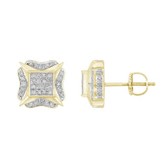 LADIES STUD EARRINGS 0.33CT ROUND DIAMOND 10K YELLOW GOLD