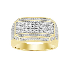 MEN'S RING 1.00CT ROUND DIAMOND 10K YELLOW GOLD