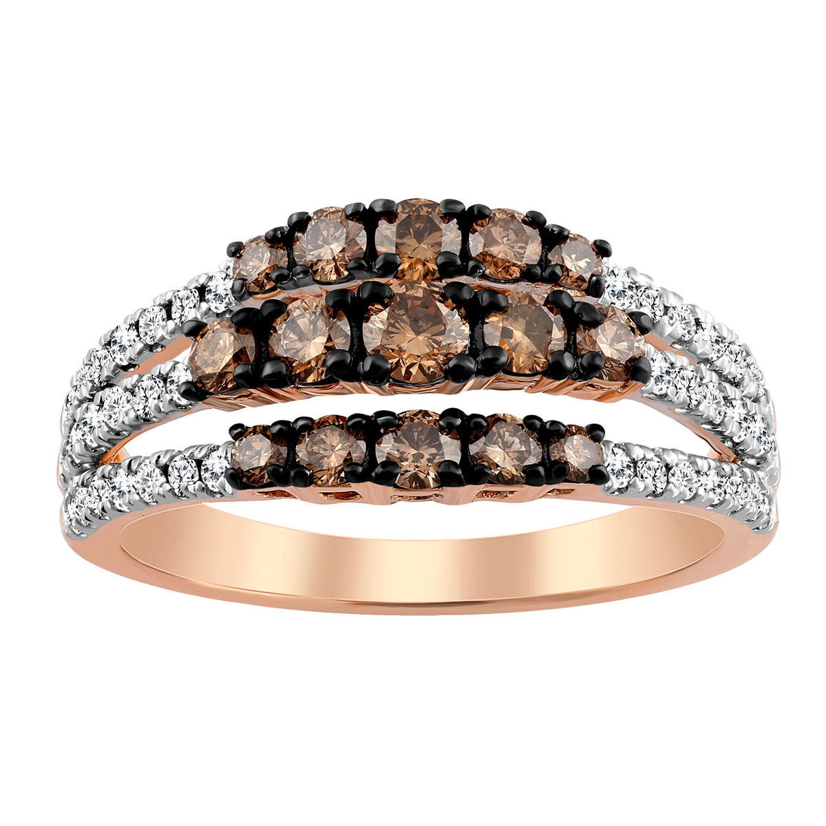 LADIES RING 1.00CT ROUND DIAMOND 14K ROSE GOLD