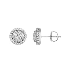 LADIES EARRINGS 0.25CT ROUND DIAMOND 14K WHITE GOLD