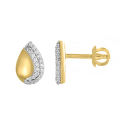 LADIES EARRINGS 0.10CT ROUND DIAMOND 10K YELLOW GOLD