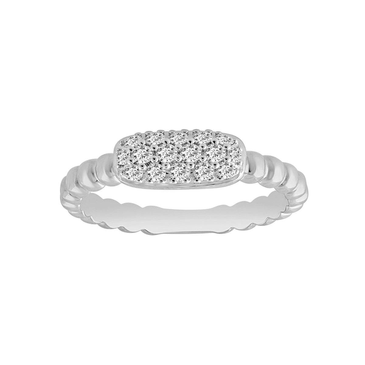 LADIES RING 0.25CT ROUND DIAMOND 14K WHITE GOLD