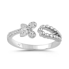 LADIES RING 0.13CT ROUND DIAMOND 10K WHITE GOLD