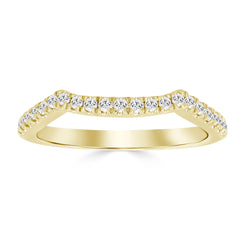 LADIES BAND 0.25CT ROUND DIAMOND 14K YELLOW GOLD