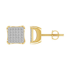 LADIES STUD EARRINGS 0.33CT ROUND DIAMOND 10K YELLOW GOLD