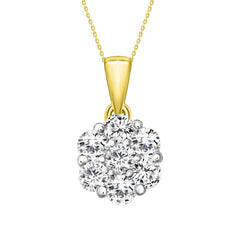 LADIES  PENDANT WITH CHAIN 0.50CT ROUND DIAMOND 14K YELLOW GOLD