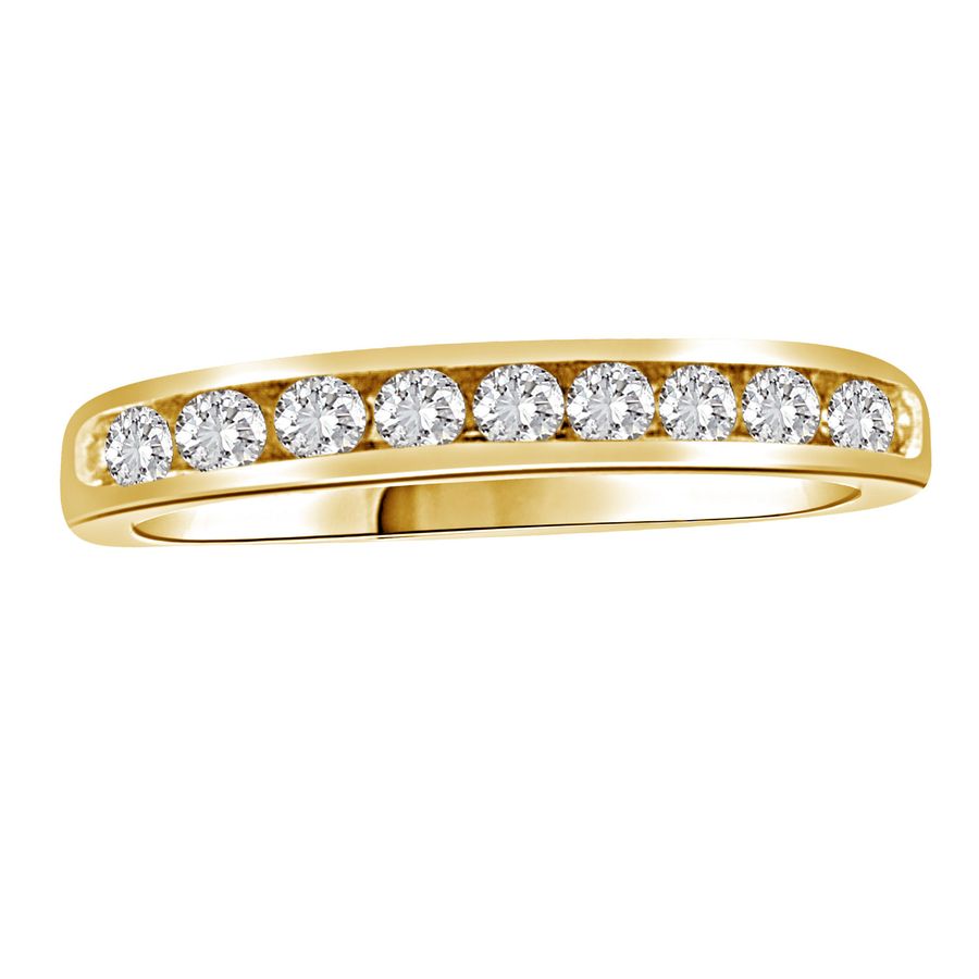 LADIES BAND 0.33CT ROUND DIAMOND 14K YELLOW GOLD (SI QUALITY)