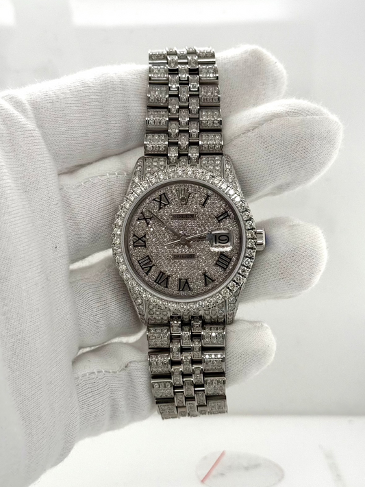 Rolex DateJust 36mm – Iced Out, Stainless Steel