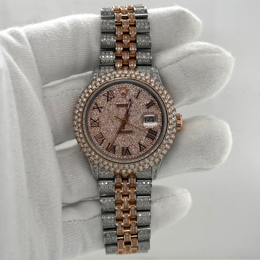 Rolex DateJust 36mm – Iced Out, Rose Gold