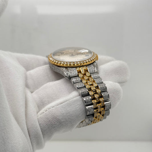 Rolex DateJust 36mm – Iced Out, Two-Tone Gold