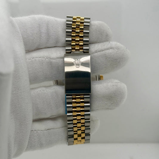 Rolex DateJust 36mm – Two Tone Gold, Roman Dial, Diamond Bezel, Blue Face