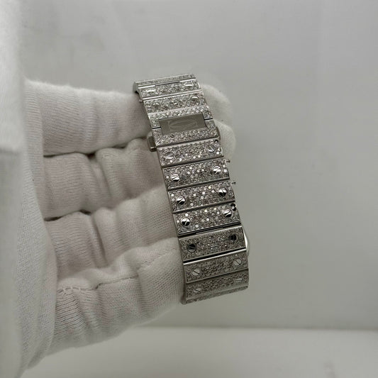 Cartier Santos 40mm – Fully Iced-Out Diamond Watch Gold