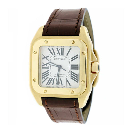 Cartier Santos 100 33.5mm 2880 18K Yellow Gold Unisex Watch