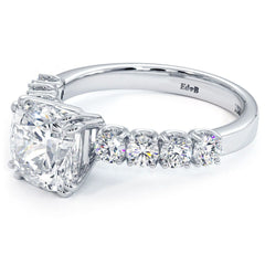 Cushion Cut Double Prongs Diamond Engagement Ring Setting (Center Stone Not Included)