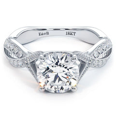 Cathedral Infinity Twist Micropave Diamond Shank, Engagement Ring Setting (Center Stone Not Included)