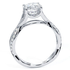 Cathedral Infinity Twist Micropave Diamond Shank, Engagement Ring Setting (Center Stone Not Included)