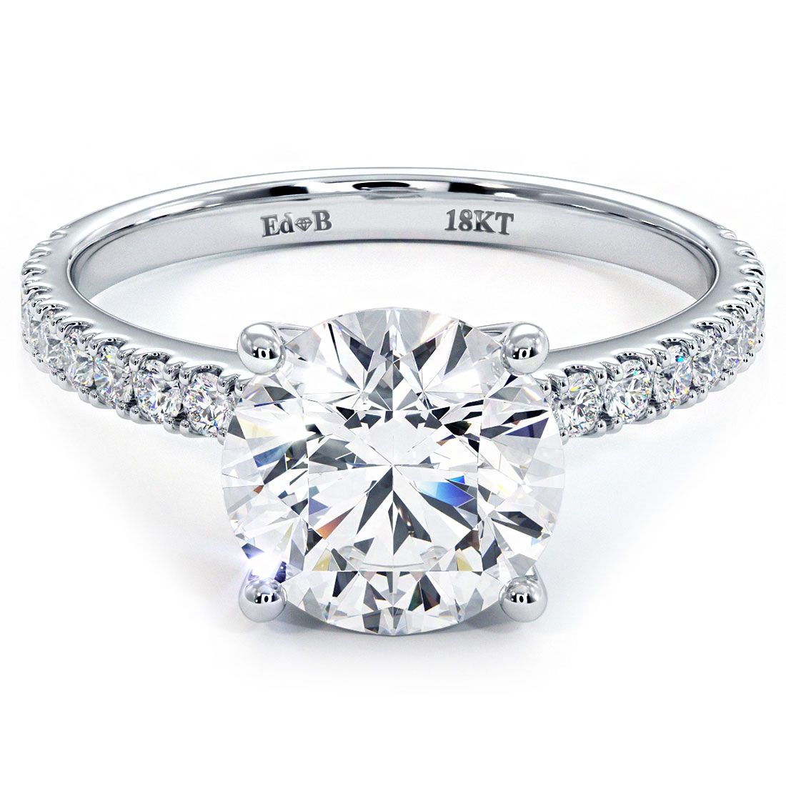 Classic 4 Prong Diamond Engagement Ring Setting (Center Stone Not Included)