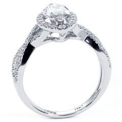 Marquise Halo Infinity Twist Micropave Diamond Engagement Ring Setting (Center Stone Not Included)