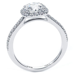 Cushion Halo With Round Center Micropave Diamond Engagement Ring Setting (Center Stone Not Included)