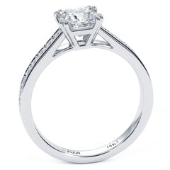 Princess Cut Petite Micropave Cathedral Diamond Engagement Ring Setting (Center Stone Not Included)