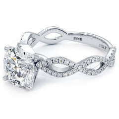 Round Center Petite Micropave Infinity Twist Diamond Engagement Ring Setting (Center Stone Not Included)