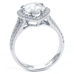 Pear Shape Halo, Split Shank Diamond Engagement Ring Setting (Center Stone Not Included)