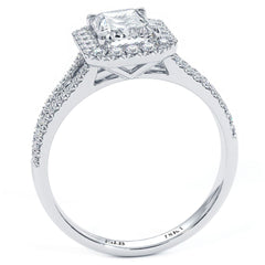 Radiant Cut Halo Split Shank Diamond Engagement Ring Setting (Center Stone Not Included)