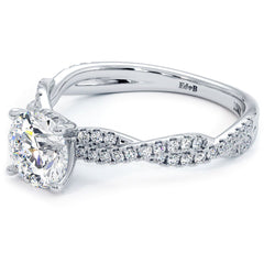 Round Center Petite Micropave Infinity Twist Diamond Engagement Ring Setting (Center Stone Not Included)