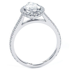 Marquise Shape Halo, Micropave Diamond Engagement Ring Setting (Center Stone Not Included)