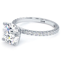 Round Center, Petite Micropave Diamond Engagement Ring Setting (Center Stone Not Included)