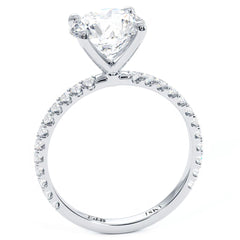 Round Center, Petite Micropave Diamond Engagement Ring Setting (Center Stone Not Included)