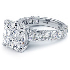 Asscher Cut Micropave Cathedral Set Masterpiece Diamond Engagement Ring Setting (Center Stone Not Included)