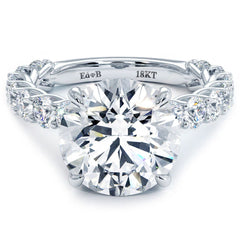 Round Hidden Halo Diamond Engagement Ring Setting (Center Stone Not Included)