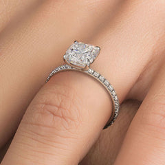 Cushion Shape Plain Gold Basket Head Diamond Engagement Ring Setting (Center Stone Not Included)