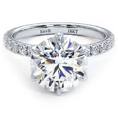 6 Prong Head For Round Center Diamond Engagement Ring Setting (Center Stone Not Included)