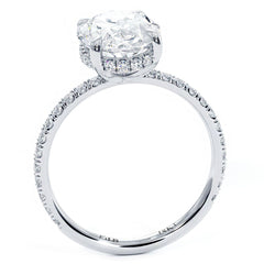 Oval Hidden Halo Basket Head Diamond Engagement Ring Setting (Center Stone Not Included)