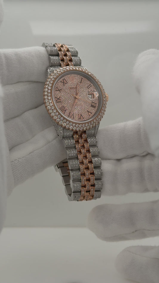 Rolex DateJust 36mm – Iced Out, Rose Gold