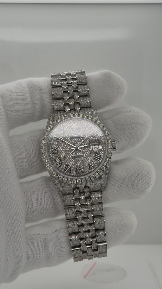 Rolex DateJust 36mm – Iced Out, Stainless Steel